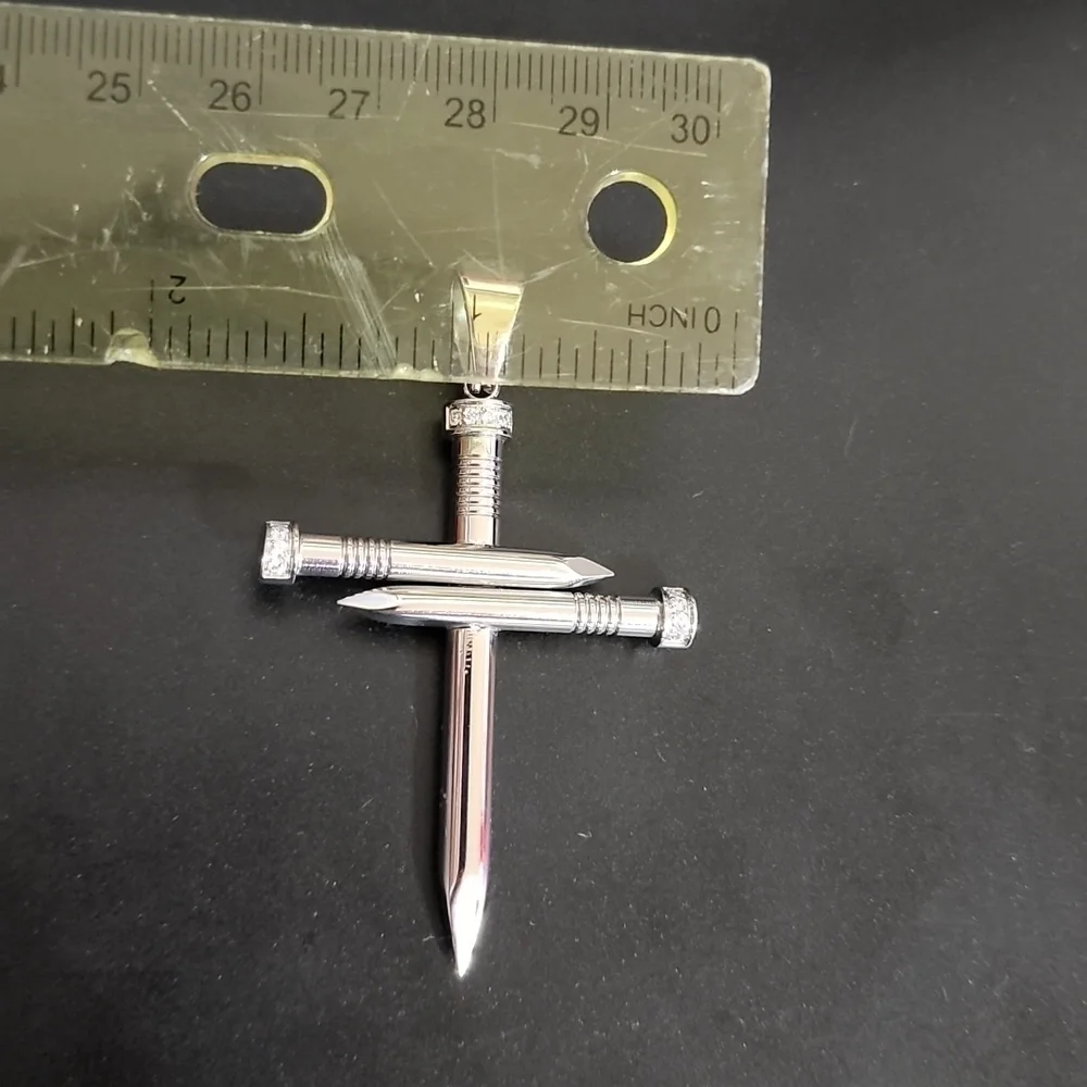 Brand New Stainless Steel Nail Cross with chain